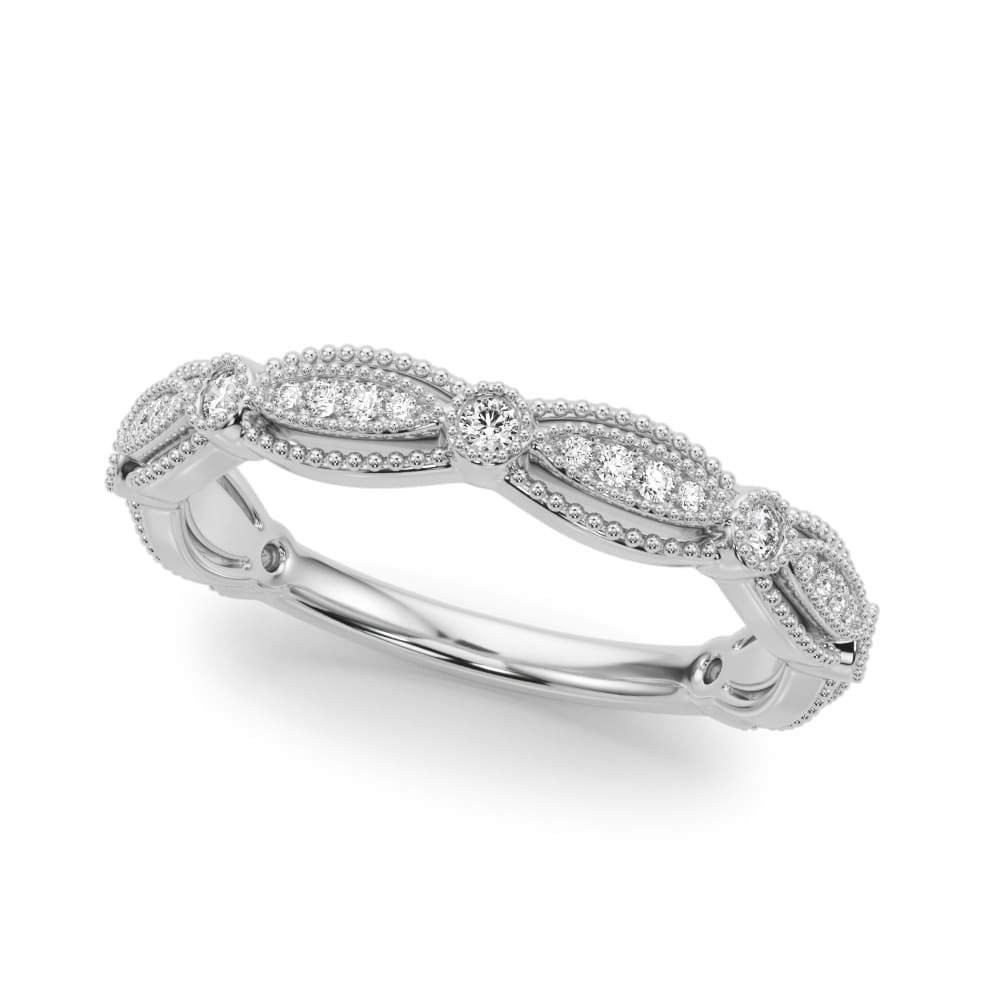 Antique Style Diamond Wedding Band Ring in Platinum (0.20ct)